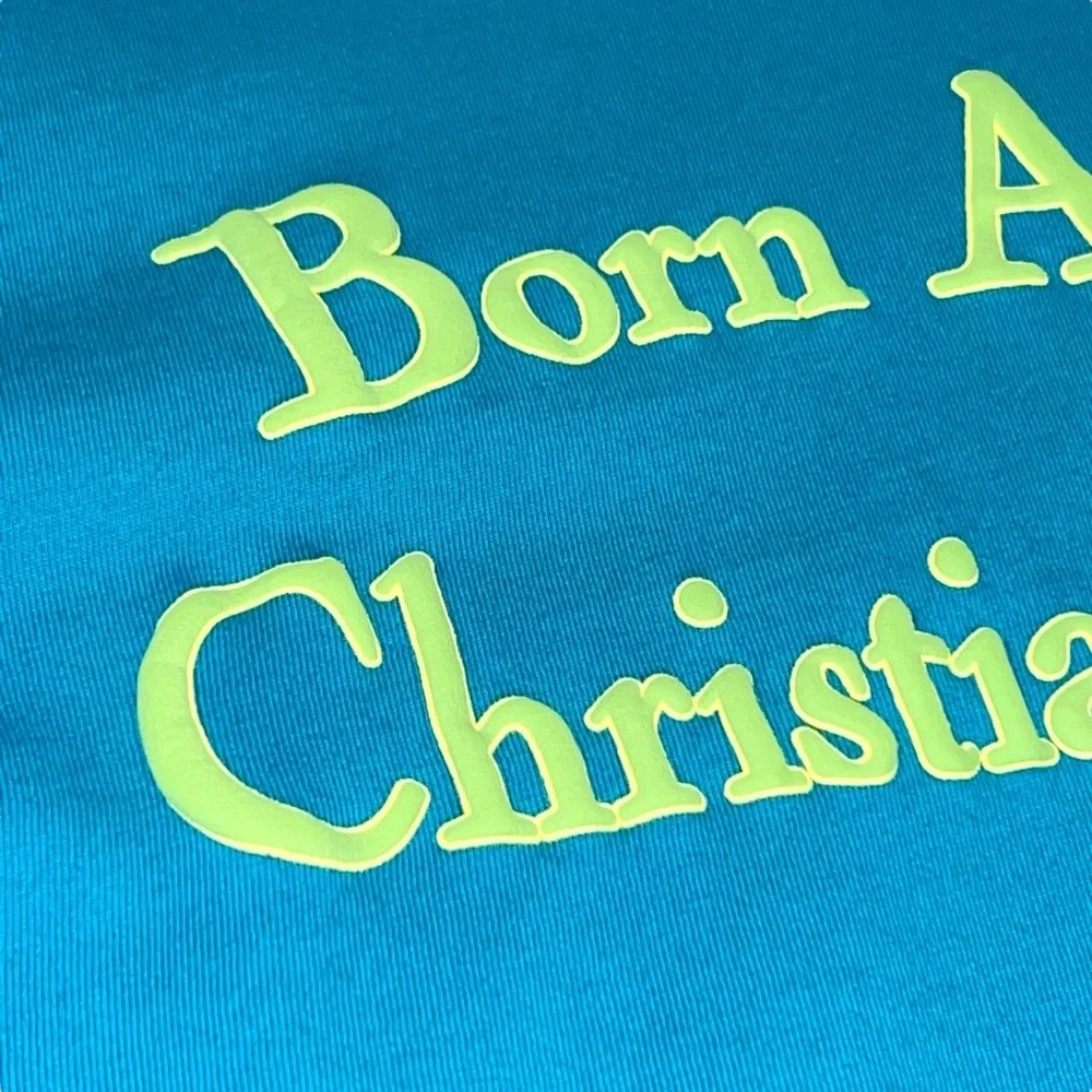 CHINATOWN MARKET Born Again Christian Dior Puff Paint Logo Tee Oversized TShirt - Picture 7 of 9